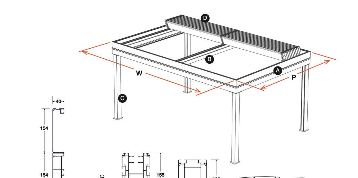 Smart Louvre engineering drawing